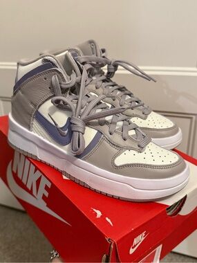 Nike Mid-High Sneakers in Gray, Cream and Purple
